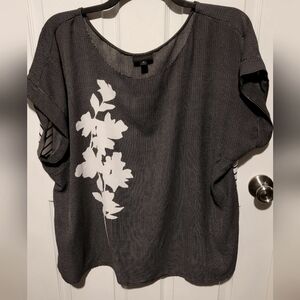 Cute mixed pattern dressy top 3x